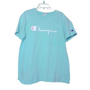 Baby blue champion t shirt